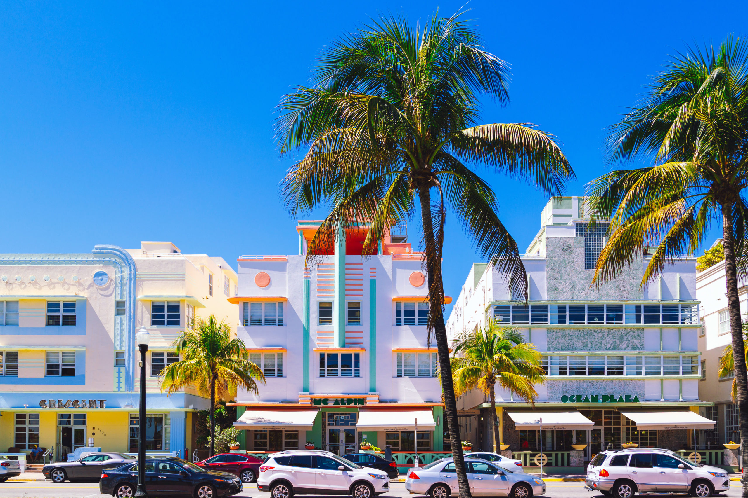 Art Deco hotels on Ocean Drive