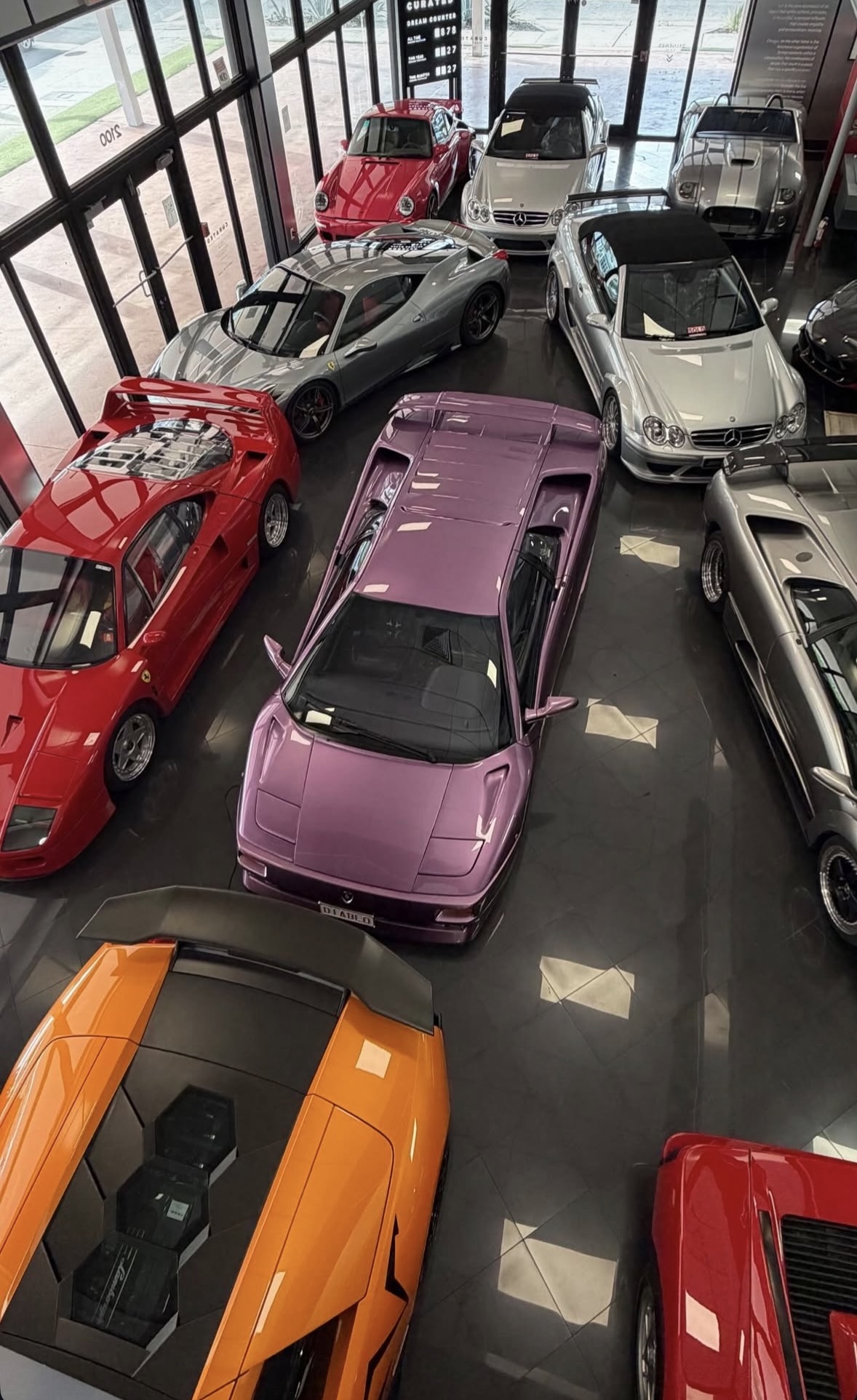 Curated showroom from above